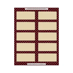 Clearance Great Papers Buffalo Plaid Laser/Inkjet Shipping Labels, 2" x 4", Multicolor, 10 Labels/Sheet, 5 Sheets/Pack (2019112)