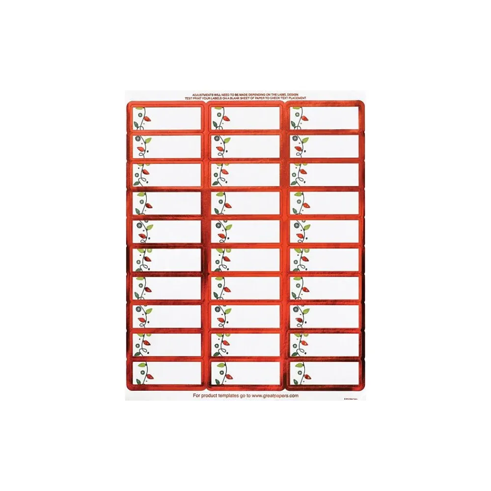 Best Great Papers ® Holiday Card Address Labels String Of Lights Foil, 120/Count