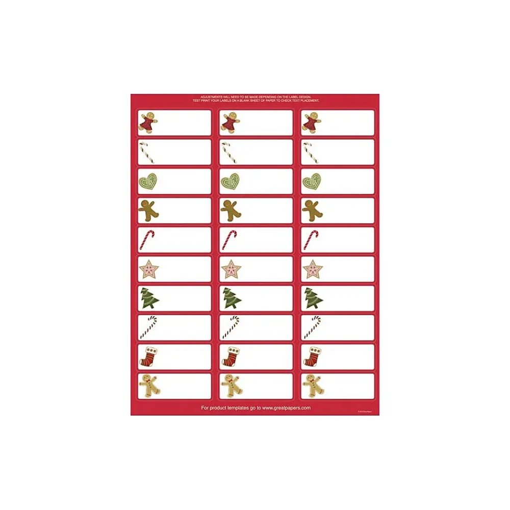 Discount Great Papers ® Holiday Card Address Labels Ginger Friends, 150/Count