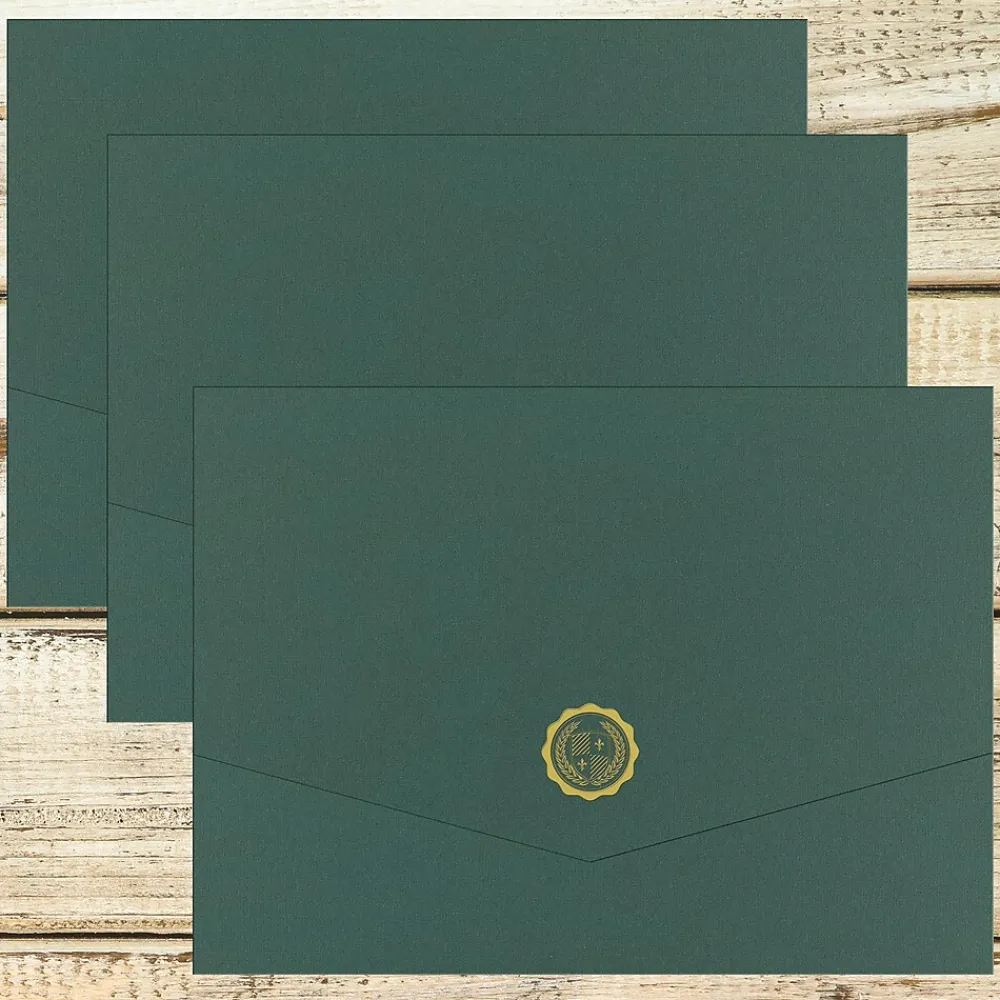 Awards & Certificates*Great Papers Hunter Certificate Holders, 9.375" x 12", Green, 10/Pack (20103780PK2)