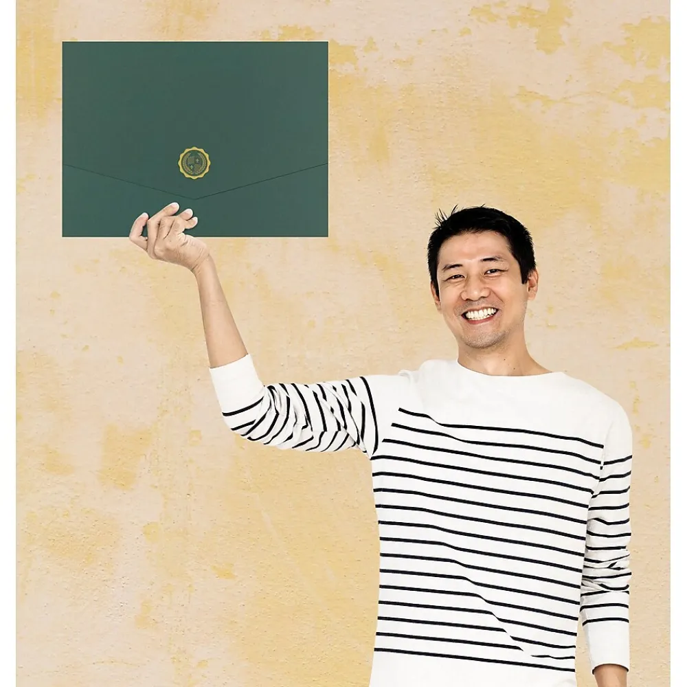 Awards & Certificates*Great Papers Hunter Certificate Holders, 9.375" x 12", Green, 10/Pack (20103780PK2)