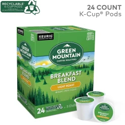 Green Mountain Breakfast Blend Coffee Keurig® K-Cup® Pods, Light Roast, 24/Box (5000330085)