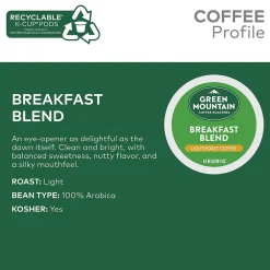 Green Mountain Breakfast Blend Coffee Keurig® K-Cup® Pods, Light Roast, 24/Box (5000330085)