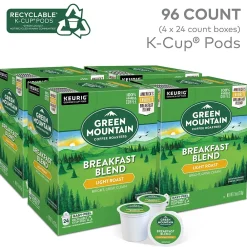 Green Mountain Breakfast Blend Coffee Keurig® K-Cup® Pods, Light Roast, 96/Carton (6520)