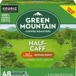 Green Mountain Coffee Roasters Half-Caff Coffee Keurig® K-Cup® Pods, Medium Roast, 48/Box (357446)