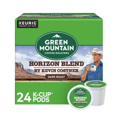 Green Mountain Coffee Roasters Horizon Blend by Kevin Costner Coffee, Keurig K-Cup Pod, Dark Roast, 24/Carton (5000379575)