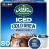 Green Mountain Coffee Roasters Iced Cold Brew Almond Vanilla Iced Coffee Keurig® K-Cup® Pods, Light Roast, 80/Carton