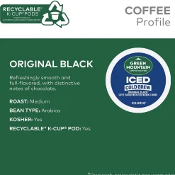 Green Mountain Coffee Roasters Classic Black Iced Coffee Keurig® K-Cup® Pods, Medium Roast, 80/Carton (5000372042CT)