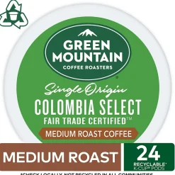 Green Mountain Colombia Select Coffee Keurig® K-Cup® Pods, Medium Roast, 24/Box (6003)