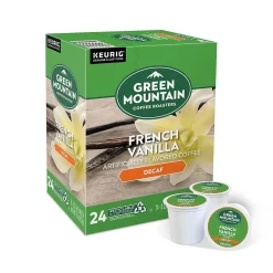 Green Mountain French Vanilla Decaf Coffee Keurig® K-Cup® Pods, Light Roast, 24/Box (7732)