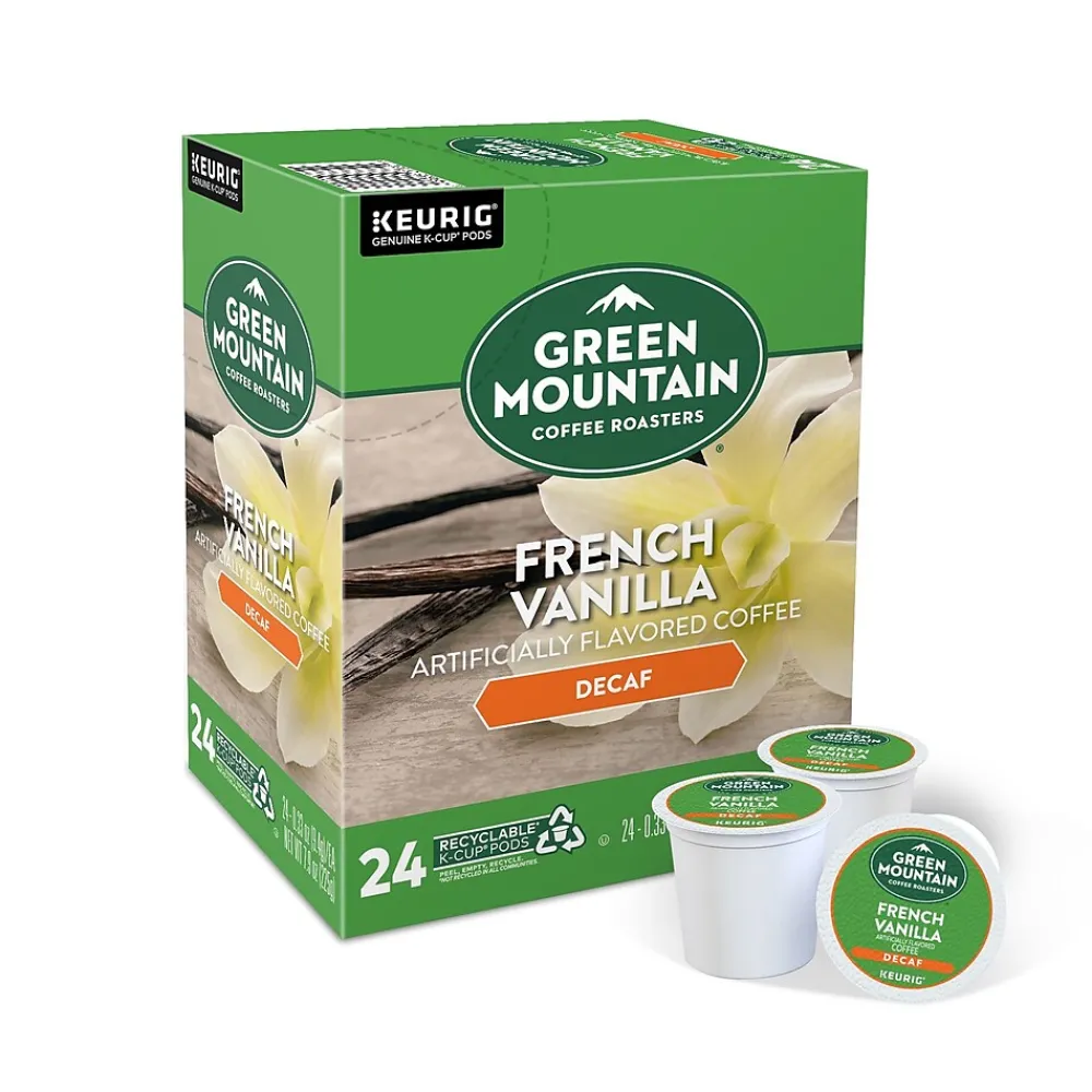 Green Mountain French Vanilla Decaf Coffee Keurig® K-Cup® Pods, Light Roast, 24/Box (7732)