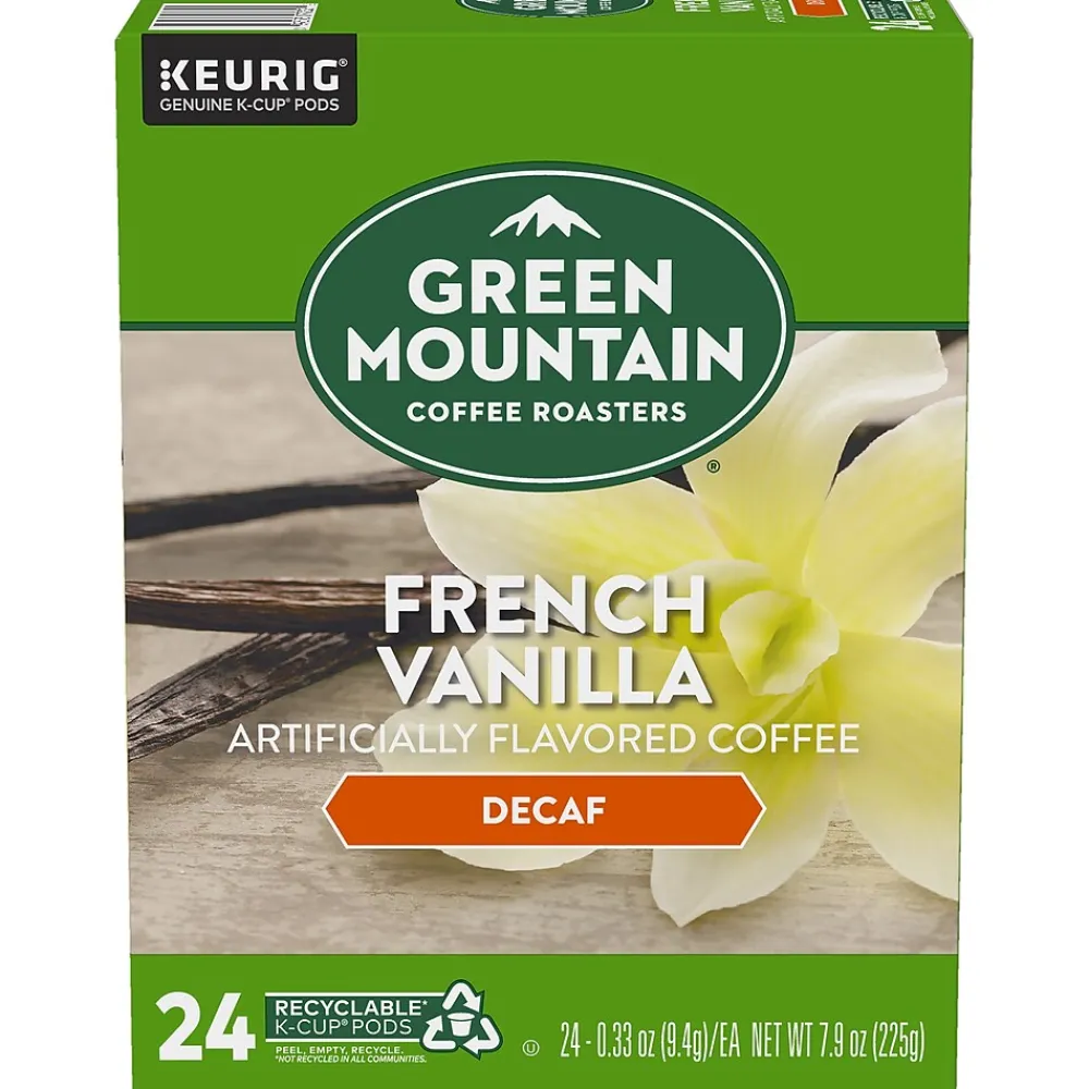 Green Mountain French Vanilla Decaf Coffee Keurig® K-Cup® Pods, Light Roast, 24/Box (7732)