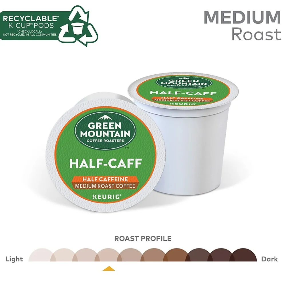 Green Mountain Half-Caff Coffee Keurig® K-Cup® Pods, Medium Roast, 96/Carton (69997)