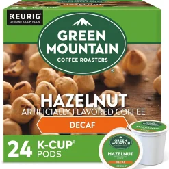 Green Mountain Hazelnut Decaf Coffee, Light Roast, 0.33 oz. Keurig® K-Cup® Pods, 24/Box (7792)
