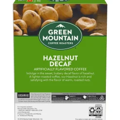 Green Mountain Hazelnut Decaf Coffee, Light Roast, 0.33 oz. Keurig® K-Cup® Pods, 24/Box (7792)