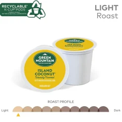 Green Mountain Island Coconut Coffee Keurig® K-Cup® Pods, Light Roast, 24/Box (6720)
