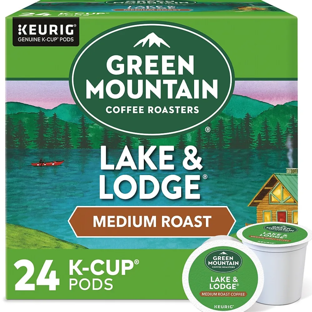 Green Mountain Lake & Lodge Coffee, Medium Roast, 0.31 oz. Keurig® K-Cup® Pods, 24/Box (6523)