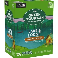 Green Mountain Lake & Lodge Coffee, Medium Roast, 0.31 oz. Keurig® K-Cup® Pods, 24/Box (6523)