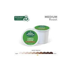 Green Mountain Lake & Lodge Coffee, Medium Roast, 0.31 oz. Keurig® K-Cup® Pods, 24/Box (6523)
