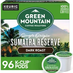 Green Mountain Sumatra Reserve Coffee, Dark Roast, 0.40 oz. Keurig® K-Cup® Pods, 96/Carton (GMT4060CT)