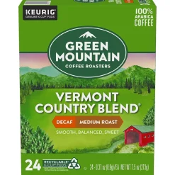 Green Mountain Vermont Country Blend Decaf Coffee Keurig® K-Cup® Pods, Medium Roast, 24/Box (7602)