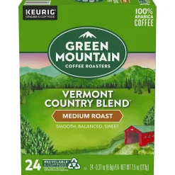 Green Mountain Vermont Country Blend Coffee Keurig® K-Cup® Pods, Medium Roast, 24/Box (6602)