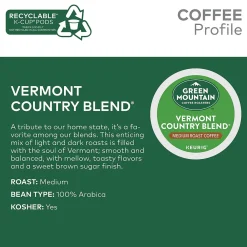 Green Mountain Vermont Country Blend Coffee Keurig® K-Cup® Pods, Medium Roast, 24/Box (6602)