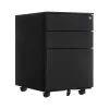 File Cabinets*Gry Mattr 3-Drawer Mobile Vertical File Cabinet, Letter/Legal Size, Lockable, 23.62"H x 15.35"W x 20.47"D, Black (GMCC-00849)