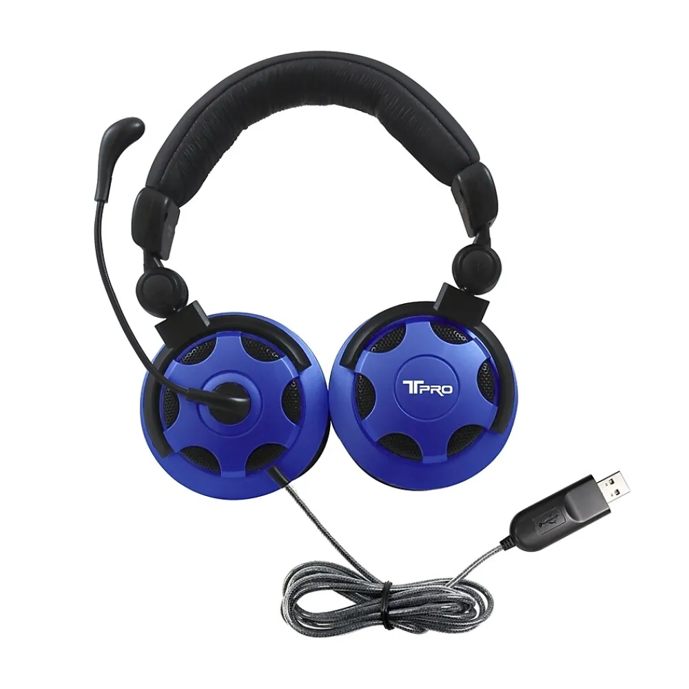 Hot Hamilton Buhl USB-A Noise Canceling Stereo Computer Headset, Blue (TP1-USB)