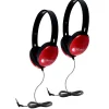 HamiltonBuhl Primo Stereo Headphones, Red, 2/Pack (HECPRM100R-2)<Hamilton Buhl Online