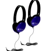 HamiltonBuhl Primo Stereo Headphones, Blue, 2/Pack (HECPRM100-2)<Hamilton Buhl New