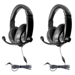 HamiltonBuhl Smart-Trek Deluxe Stereo Headphones, 2/Pack (HECST2BK-2)<Hamilton Buhl Online