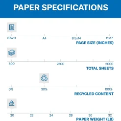 Multipurpose Paper*Hammermill 30% Recycled Fore MP Colors 8.5" x 11" Multipurpose Paper, 20 lbs., Tan, 500/Ream (102863)