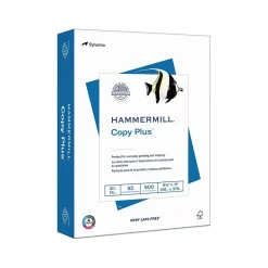 Large Quantity Paper*Hammermill Copy Plus 8.5" x 11" Printer Paper, 20 lbs., 92 Brightness, 500/Ream, 400 Reams/Pallet (105007P)