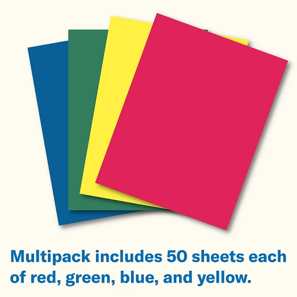 Card Stock*Hammermill Premium 110 lb. Cardstock Paper, 8.5" x 11", Blue/Green/Red/Yellow, 200 Sheets/Ream (168390R)