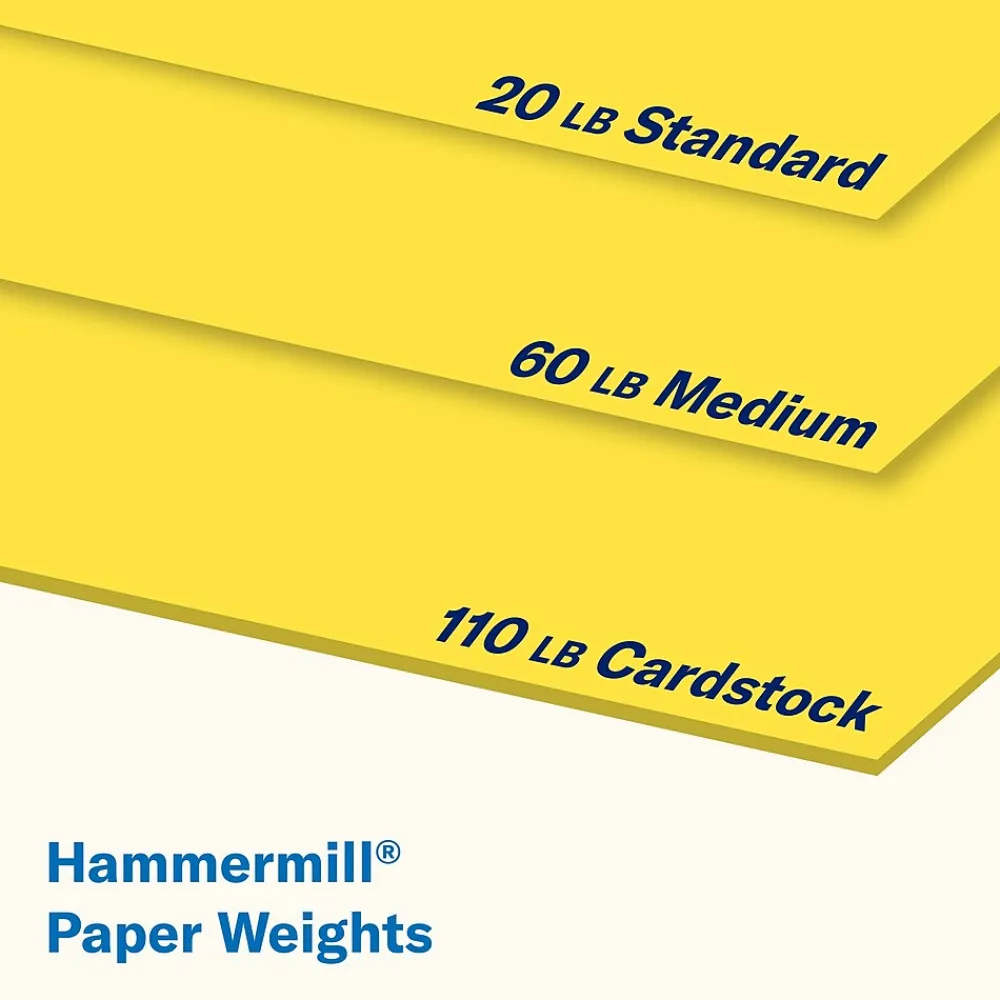 Card Stock*Hammermill Premium 110 lb. Cardstock Paper, 8.5" x 11", Blue/Green/Red/Yellow, 200 Sheets/Ream (168390R)