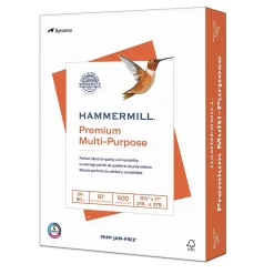 Multipurpose Paper*Hammermill Premium 8.5" x 11" Multipurpose Paper, 24 lbs., 97 Brightness, 500 Sheets/Ream (105810)