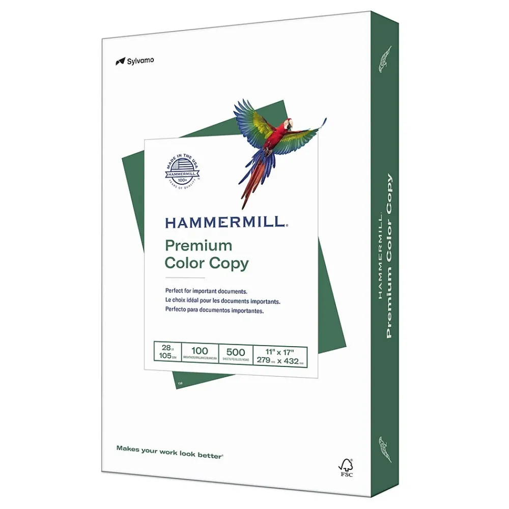 Copy Paper*Hammermill Premium Color Copy Paper, 11" x 17", 28 lbs., 100 Brightness, 500 Sheets/Ream (102541)