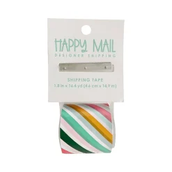 Best Happy Mail Packing Tape with Dispenser, 1.8" x 16.4 yds., Multicolor (246452)