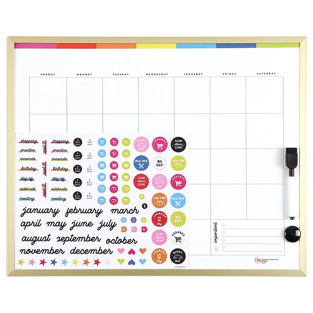 Dry Erase*The Happy Planner Happy Planner Color Block Dry-Erase Whiteboard, 16" x 20" (AF3DEB-031)