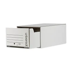 File Storage|Universal Heavy-Duty Storage Box Drawer, Legal Size, White, 6/Carton (UNV85301)