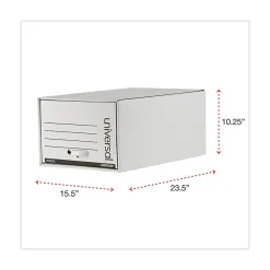 File Storage|Universal Heavy-Duty Storage Box Drawer, Legal Size, White, 6/Carton (UNV85301)