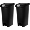 Lockable Step On Trash Can, 12 Gallon, Black, 2/Pack (HFTCOM225807545)<Hefty Sale