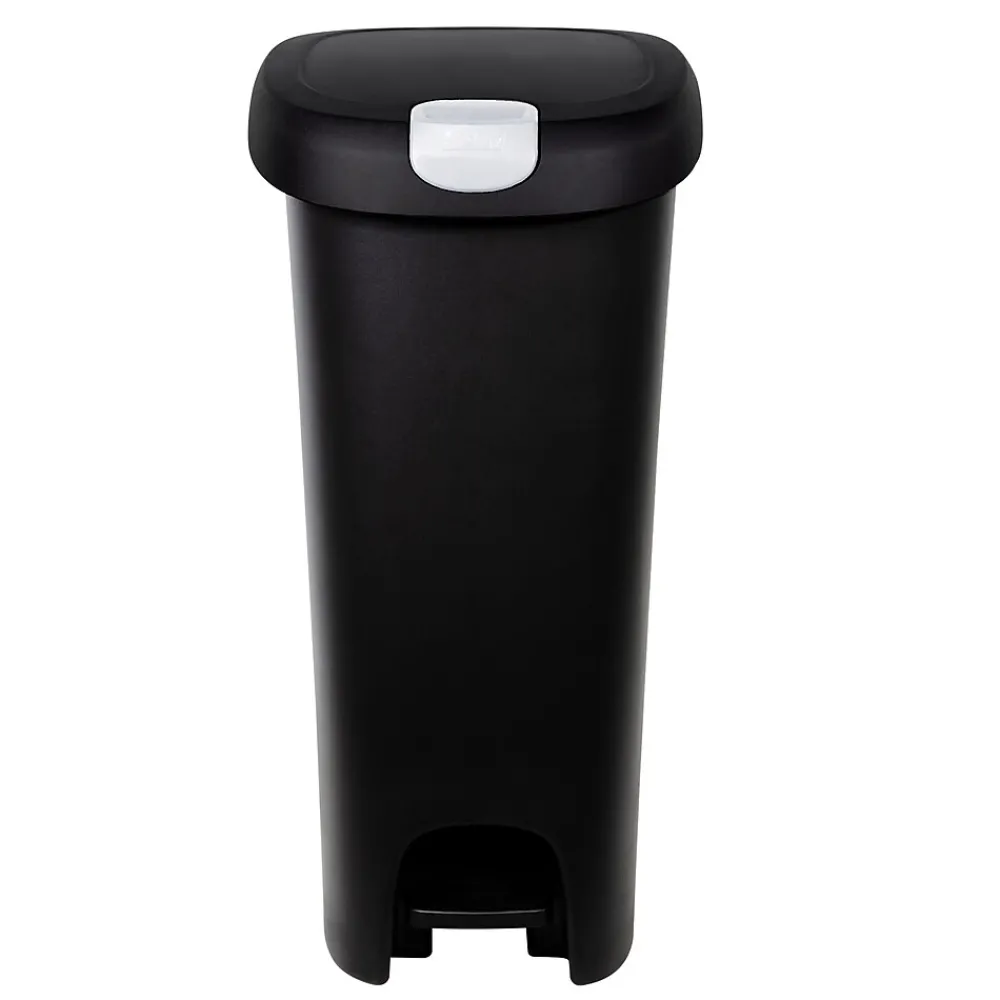 Lockable Step On Trash Can, 12 Gallon, Black, 2/Pack (HFTCOM225807545)<Hefty Sale