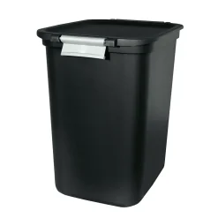 Locking Hinged Lid Trash Can, 7.7 Gallons, Black, 2/Pack (HFTCOM229207507)<Hefty Online