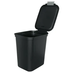 Locking Hinged Lid Trash Can, 7.7 Gallons, Black, 2/Pack (HFTCOM229207507)<Hefty Online