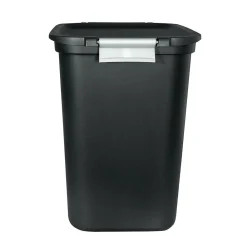 Locking Hinged Lid Trash Can, 7.7 Gallons, Black, 2/Pack (HFTCOM229207507)<Hefty Online