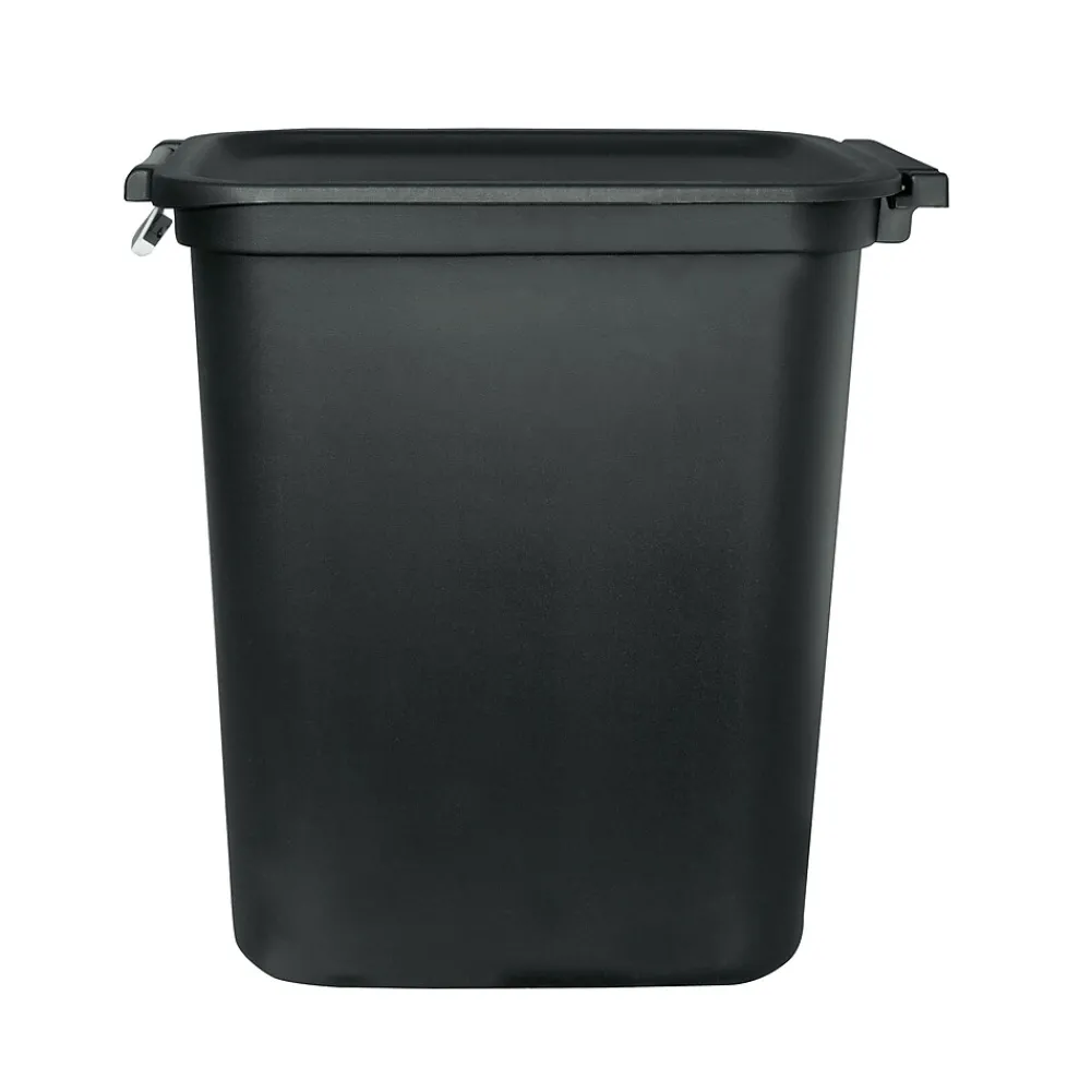 Locking Hinged Lid Trash Can, 7.7 Gallons, Black, 2/Pack (HFTCOM229207507)<Hefty Online