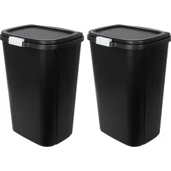 Odor Control Trash Can, 13 Gallon, Black, 2/Pack (HFTCOM228707507)<Hefty Best