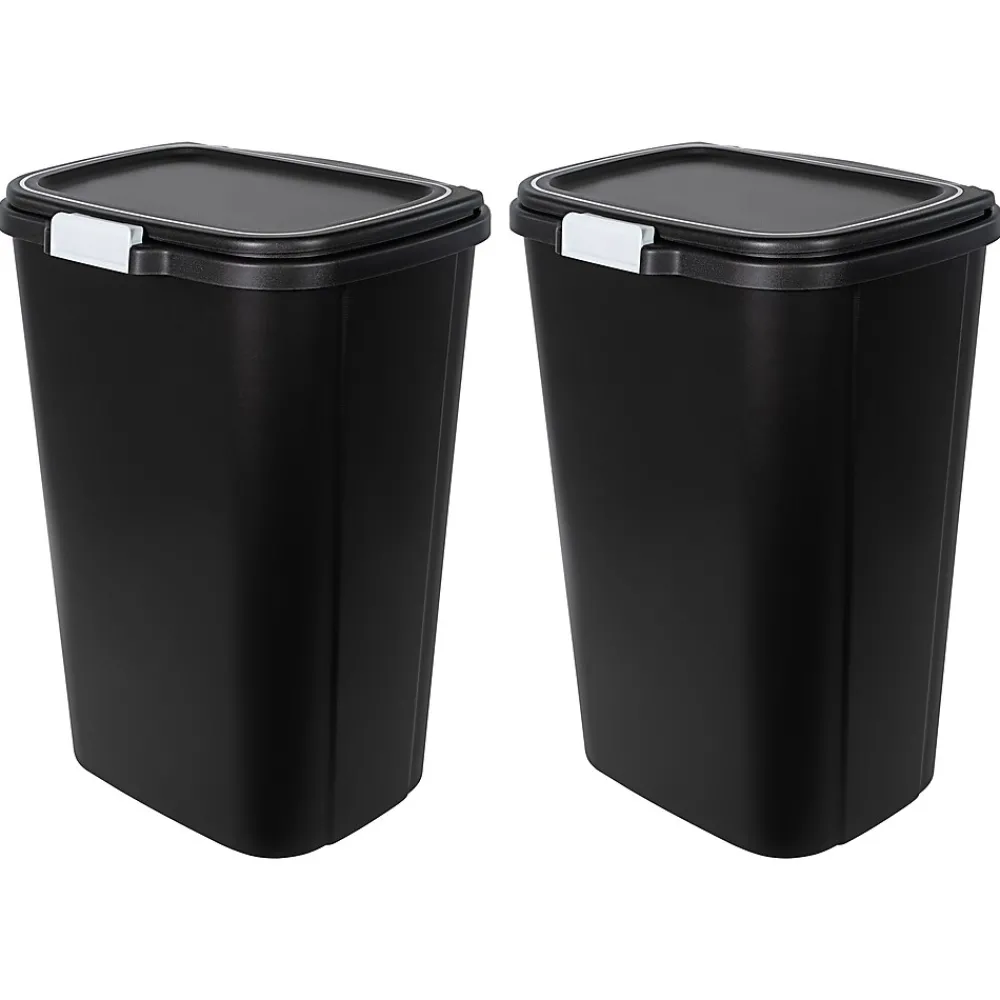 Odor Control Trash Can, 13 Gallon, Black, 2/Pack (HFTCOM228707507)<Hefty Best